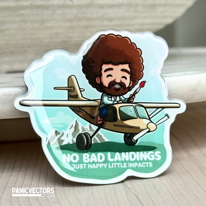 No Bad Landings Bob Ross | Epoxy Fridge Magnet