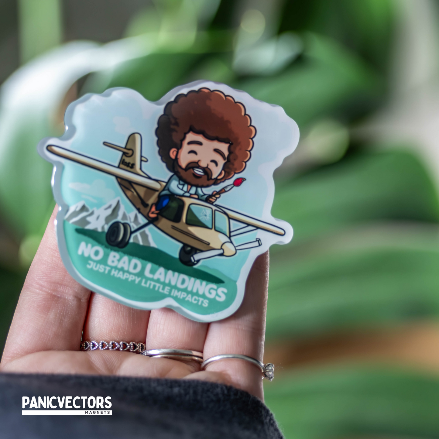 No Bad Landings Bob Ross | Epoxy Fridge Magnet