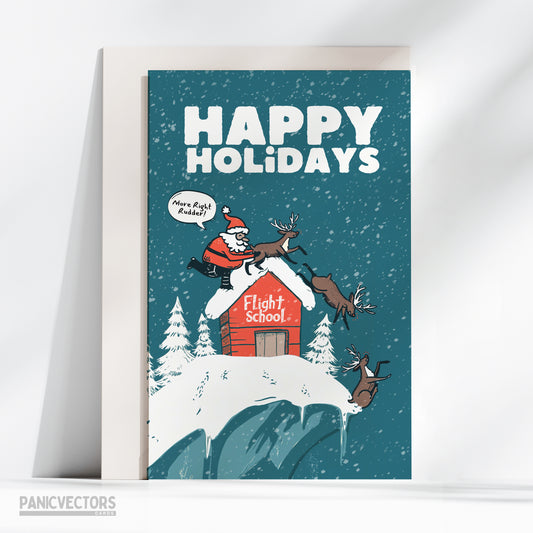 Santa Instructor and Reindeer Flight School Card