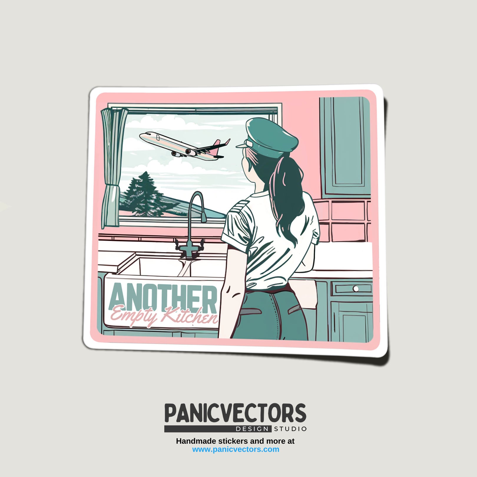 Another Empty Kitchen Airline Pilot Edition Vinyl Sticker