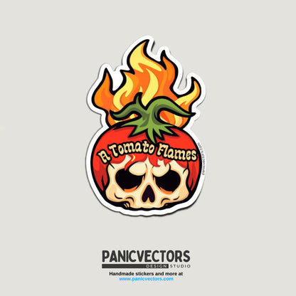 A TOMATO FLAMES Aviation Acronym Halloween Aviation Vinyl Sticker