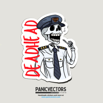 Deadhead Pilot Skeleton Vinyl Sticker