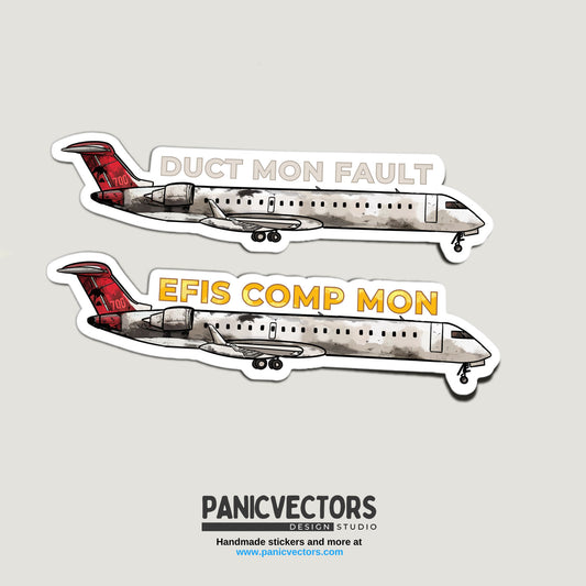 EFIS COMP MON/ DUCT MON FAULT CRJ 700 Vinyl Sticker