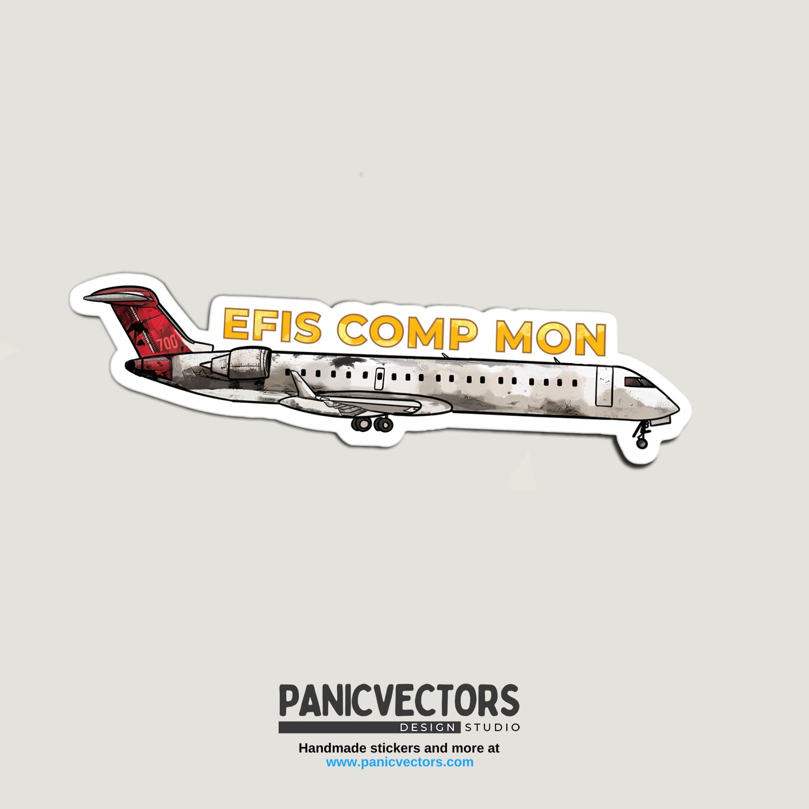 EFIS COMP MON/ DUCT MON FAULT CRJ 700 Vinyl Sticker