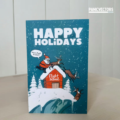 Santa Instructor and Reindeer Flight School Card