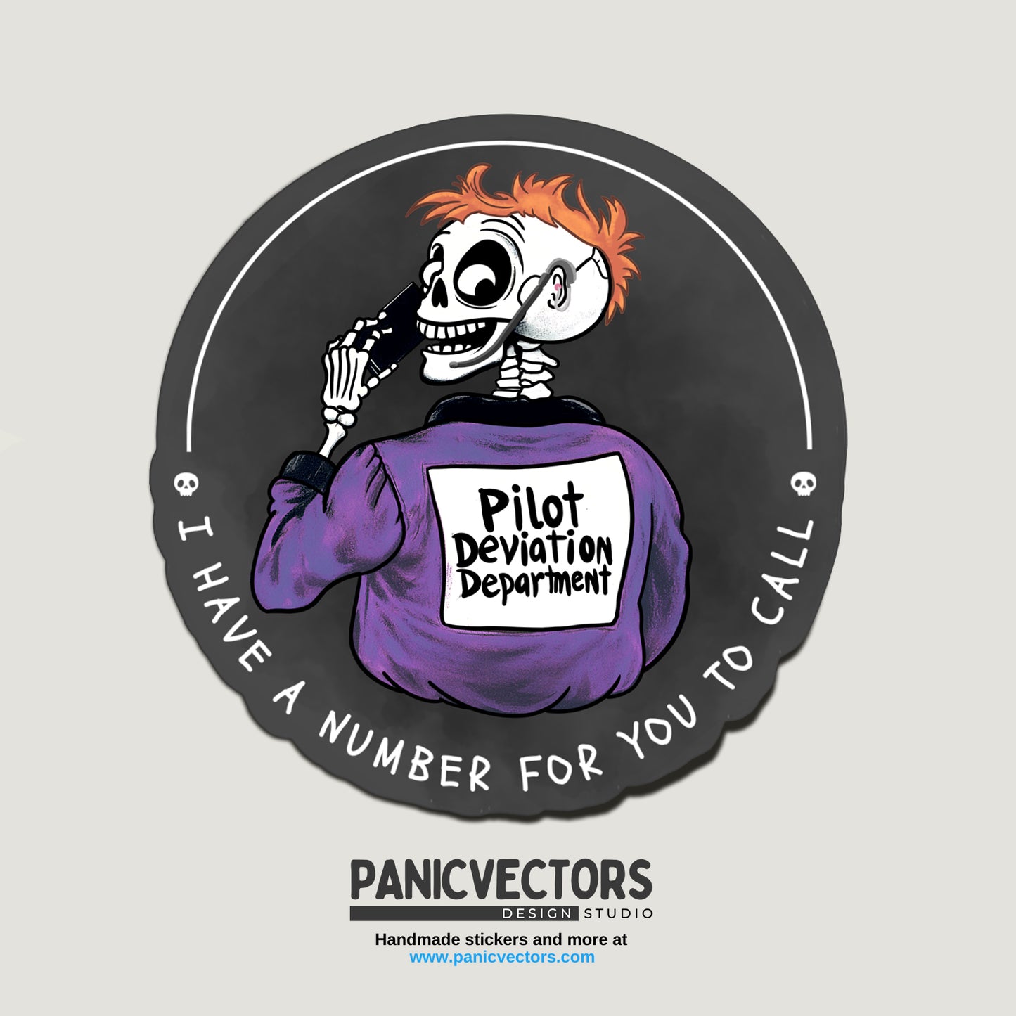 I Have a Number ATC Skeleton Matte Mirror Effect Vinyl Sticker