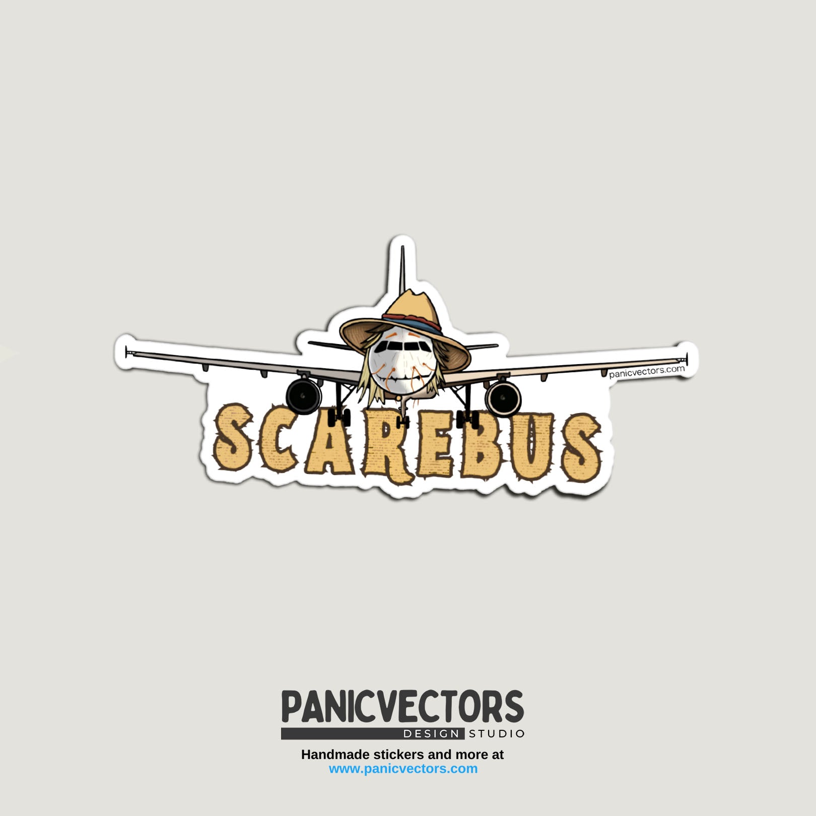 Airbus the Scarebus Scarecrow A320 Halloween Vinyl Sticker