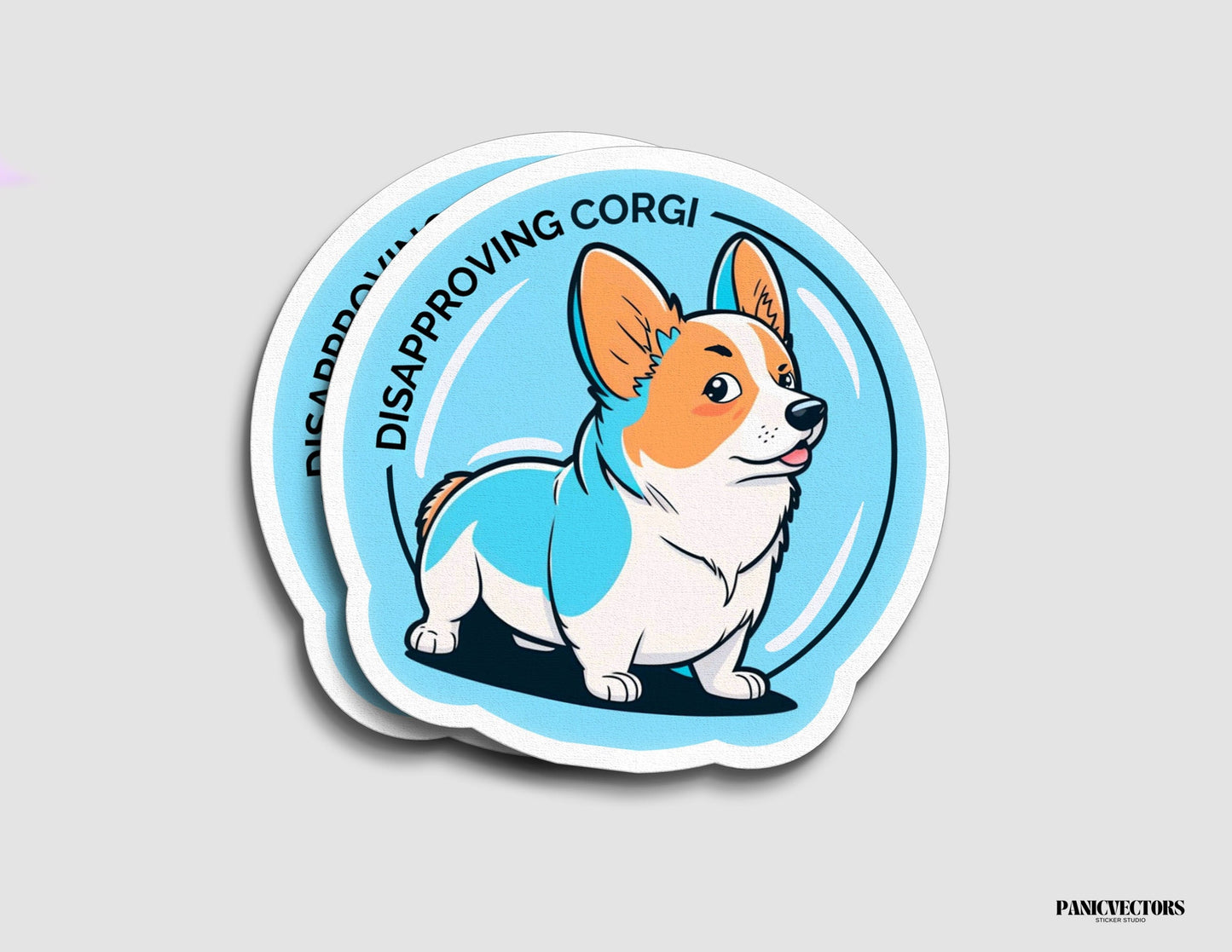 Disapproving Corgi Vinyl Sticker