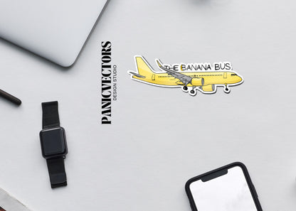 The Banana Bus Airbus Vinyl Sticker