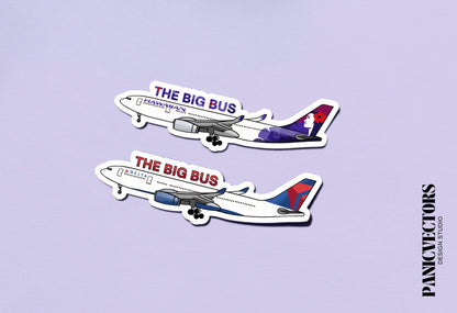 The Big Bus Airbus A330 Glossy Vinyl Sticker