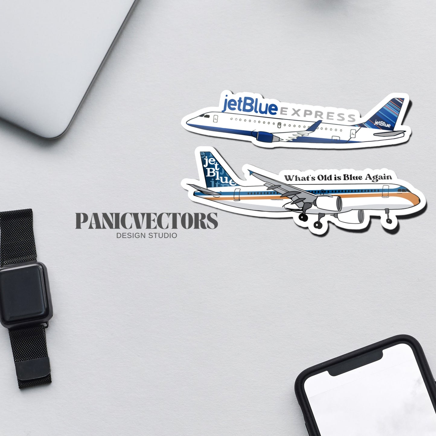 A320 Retro JetBlue Vinyl Sticker