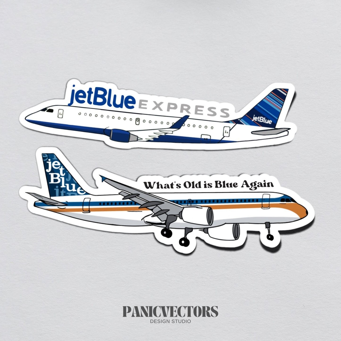 A320 Retro JetBlue Vinyl Sticker