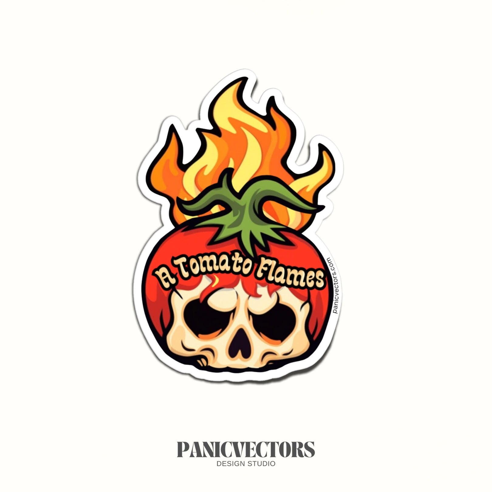 A TOMATO FLAMES Aviation Acronym Halloween Aviation Vinyl Sticker