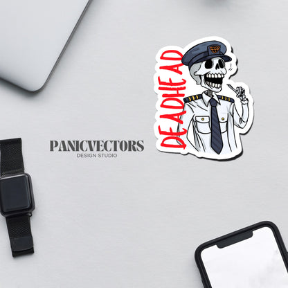 Deadhead Pilot Skeleton Vinyl Sticker