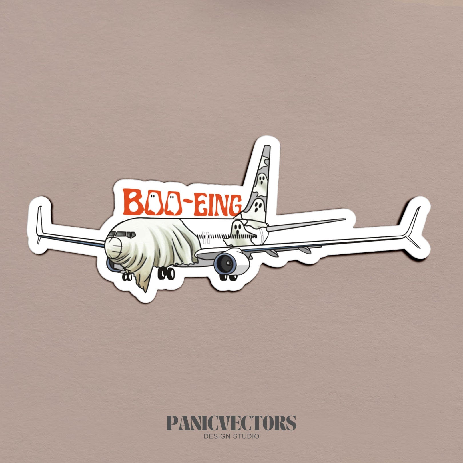 BOO-EING 737 Ghost Sheets Halloween Vinyl Sticker